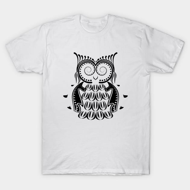 Owl black print. T-Shirt by CraftCloud